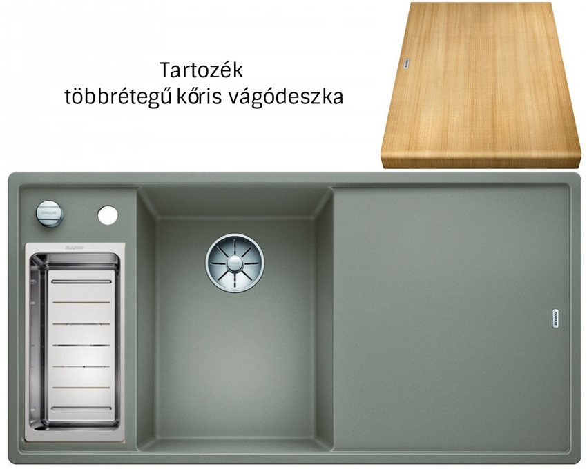 Blanco Axia III 6S tartufo 524650 balos Silgranit mosogatótálca fa vágódeszkával