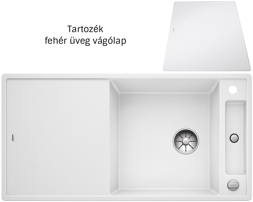 Blanco Axia III XL 6S fehér exc. 523514 Silgranit mosogatótálca üveg vágólappal