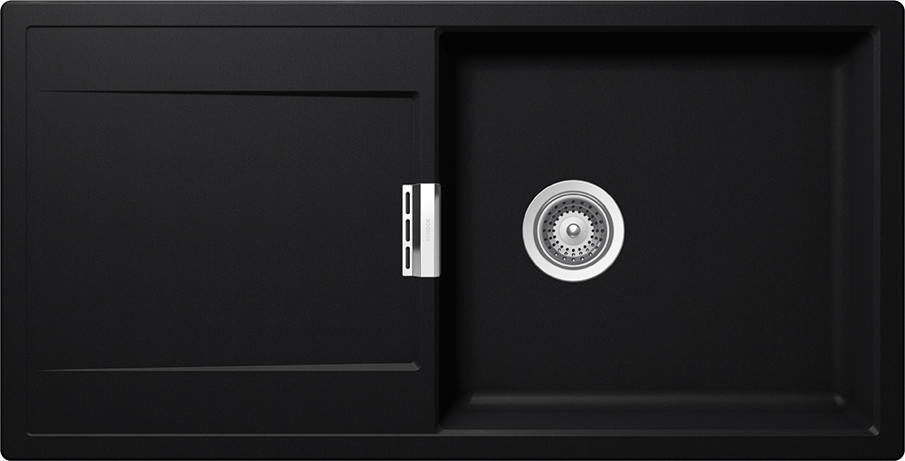 Schock Mono D-100L Puro/mélyfekete Cristadur gránit mosogatótálca