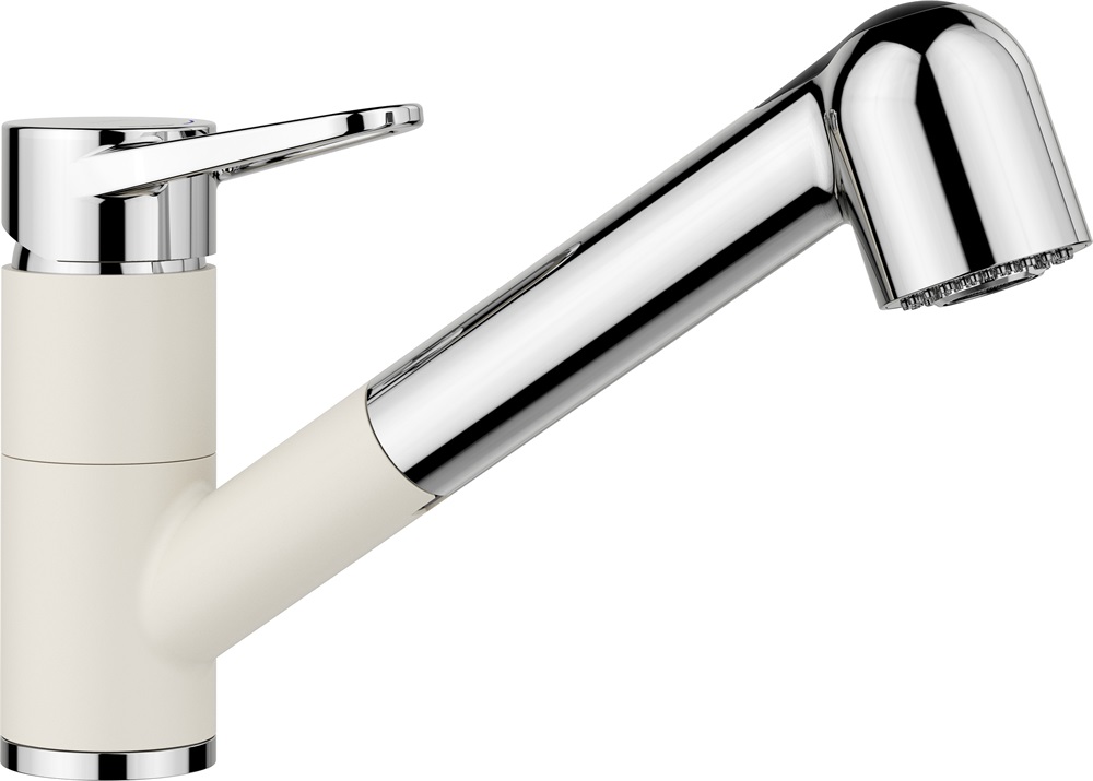 Blanco Wega-S II törtfehér/króm 526982 kihúzható zuhanyfejes csaptelep
