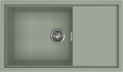 Elleci Sintesi 410 K82 Sage Green inox szűrőkosárral keratek plus mosogatótálca