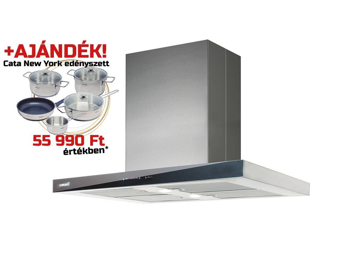 CATA Isla Legend 900 XGBK inox/fekete sziget páraelszívó 3 év magyar garanciával