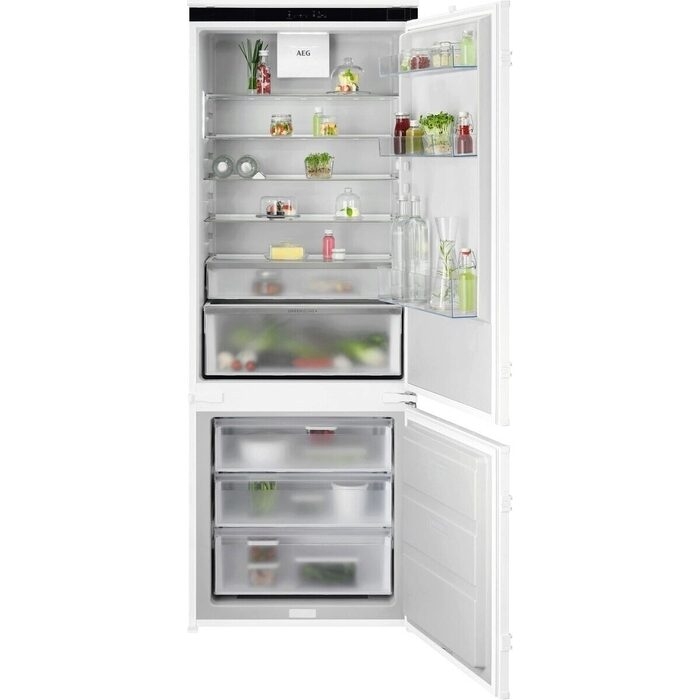AEG NSC8T751DS NoFrost, AI CoolAssist beépíthető kombinált hűtőszekrény 10 év motor garanciával